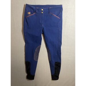 Piper by SmartPak Women's Knee Patch Breeches Blue/Orange Size 26L